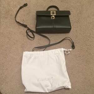 Cafuné green leather Mini Bag with Gold Hardware